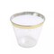 25 Clear 9 oz Glittered Plastic Cups Gold Rim Party Events Decorations Supplies